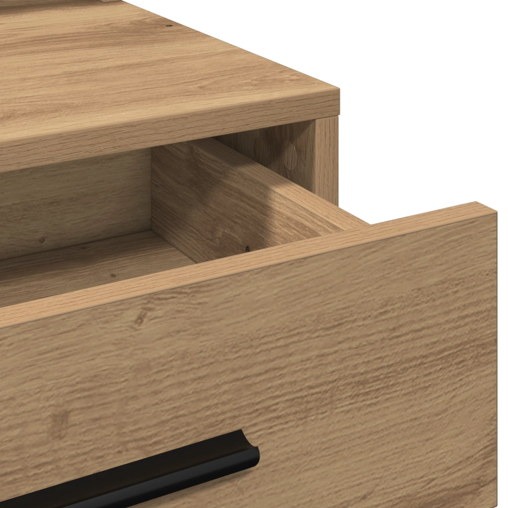 Tavolo da trucco con luci LED  in Rovere, 79x41x135 cm