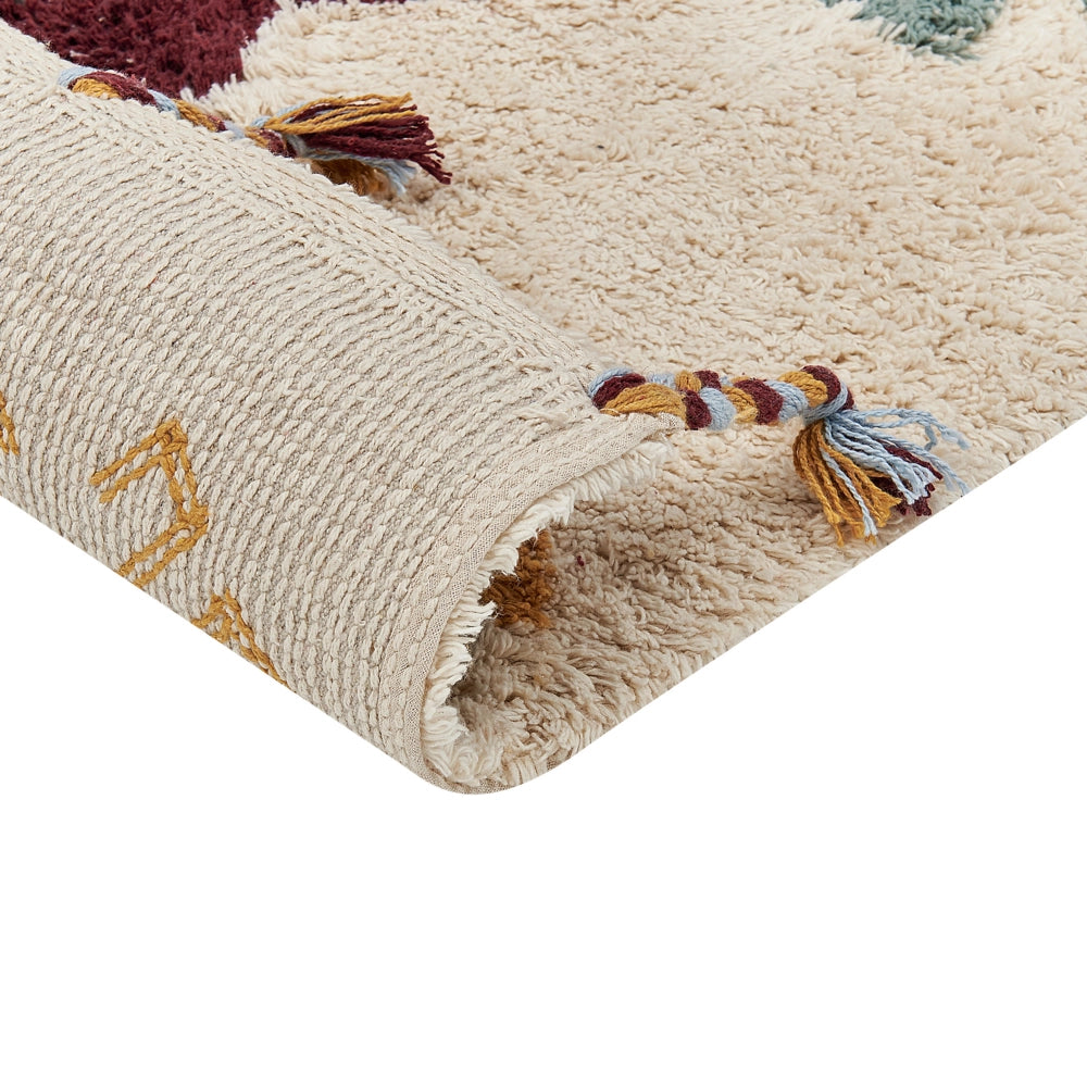 Tappeto multicolore 160 x 230 cm in cotone motivo geometrico soggiorno camera da letto