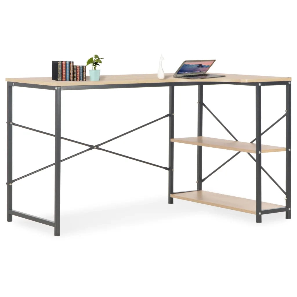 Scrivania per Computer Nera e Rovere 120x72x70 cm 20264