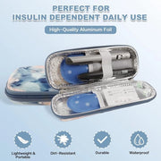 Borsa di Isolamento EVA per Medicazione di Diabete, Borsa per Viaggio con 2 Pannelli di Raffreddamento in Nylon per Penne di Insulina, Siringhe di Insulina e Altri Accessori per Diabete (Rosso Quicksand)