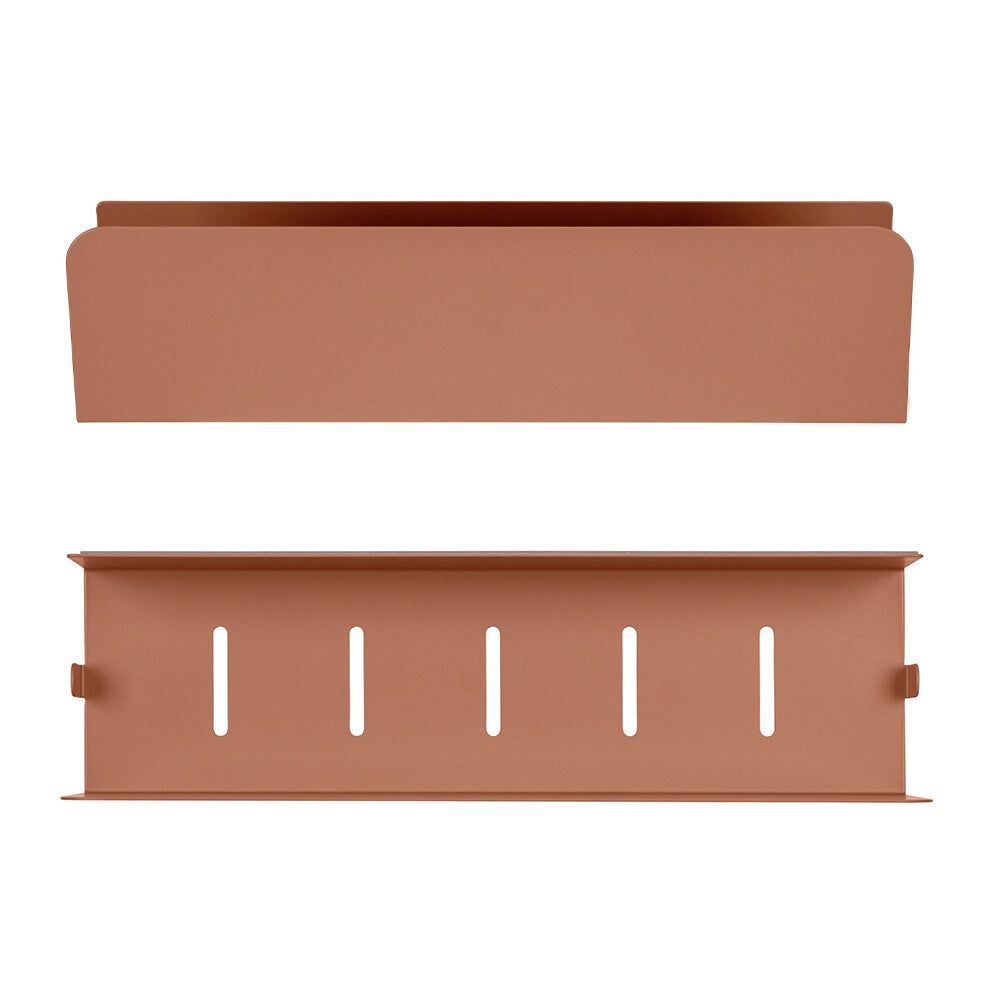 Mensola doccia 30 cm terracotta in acciaio inox senza fori Rea