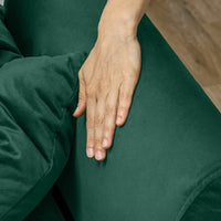 Divano Letto Singolo Clic Clac con Schienale Regolabile 215x83x87 cm in Tessuto Effetto Velluto con 2 Cuscini Verde