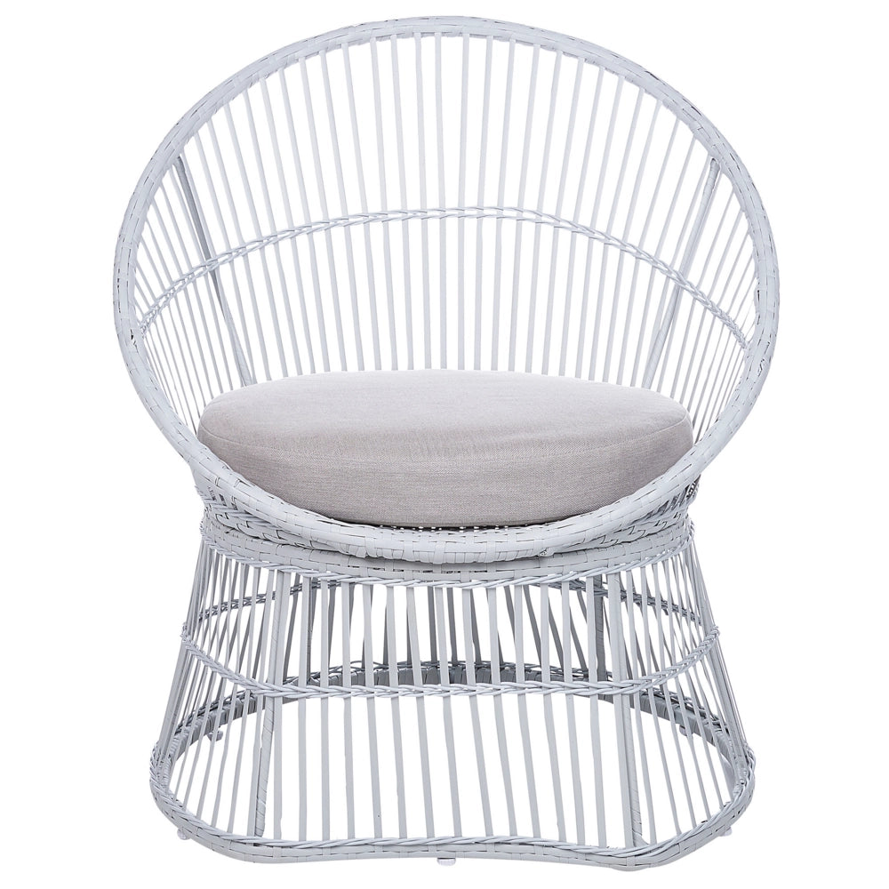Set di bistrot tavolo e 2 sedie in rattan e vetro temperato bianco sporco balcone terrazzo giardino esterno