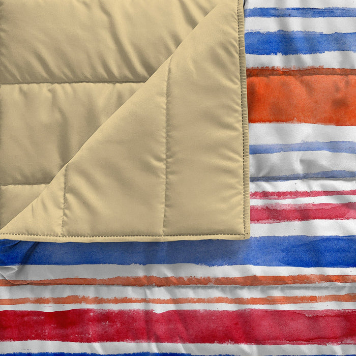 Trapuntino Estivo Singolo in Microfibra 100 gr con Stampa Strisce Basic