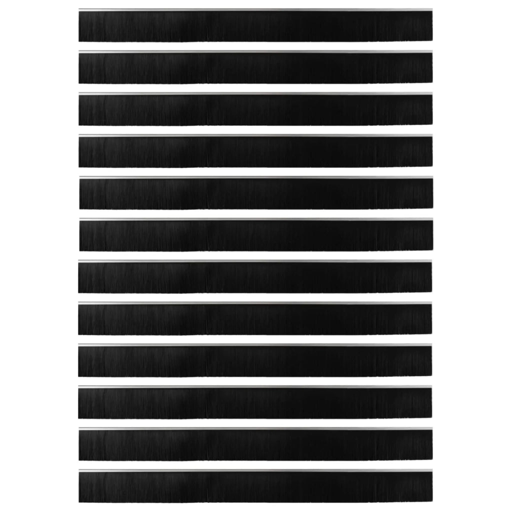 Spazzole per porte autoadesive 12 pcs Argento 100 cm
