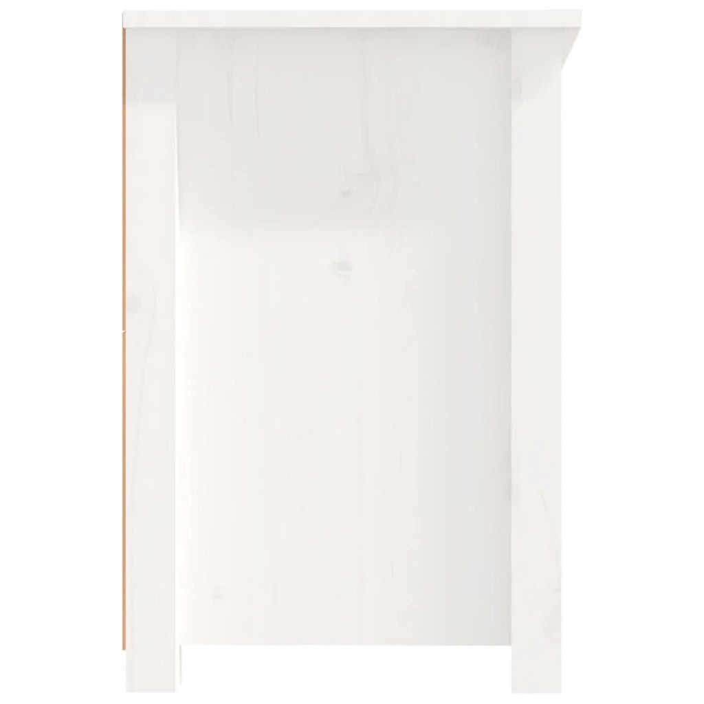 Mobile TV multimediale scaffale TV credenza mobile TV sala da pranzo soggiorno camera da letto 114 x 35 x 52 cm legno di pino massiccio bianco 02_0025783