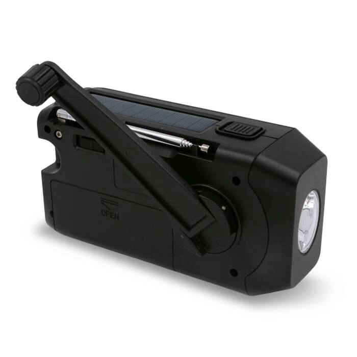 Radio portatile AM/FM con ricarica solare e dinamo, batteria 2000mAh, torcia LED di emergenza, caricabatterie USB - SOGO