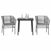 Set da Pranzo da Giardino 3 pz con Cuscini in Polyrattan Vetro 3334527