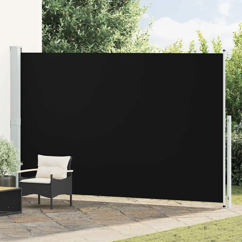 Tenda Laterale Retrattile per Patio 220x514 cm Nera 313429