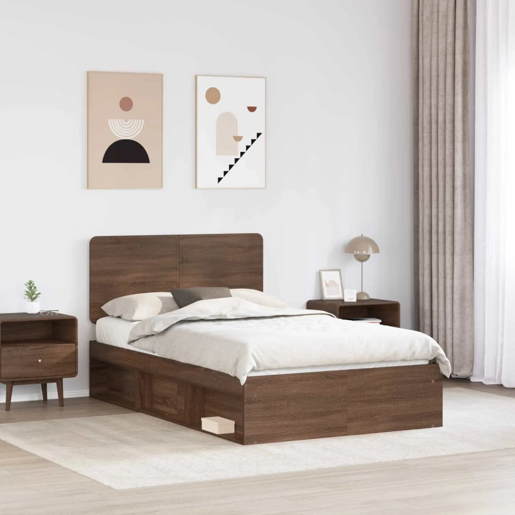 Struttura del letto Rovere Marrone 120 x 200 cm Pino massello 3412512