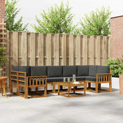 Set di divani da esterno con cuscino 8 pcs Naturale e Antracite