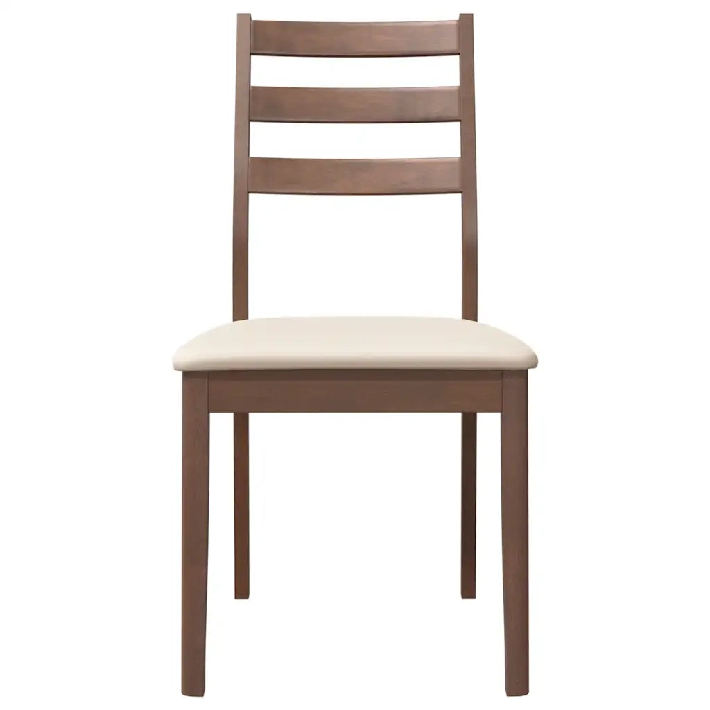 Sedie da Pranzo con Cuscini 2pz Marrone Legno Massello di Hevea 4102515