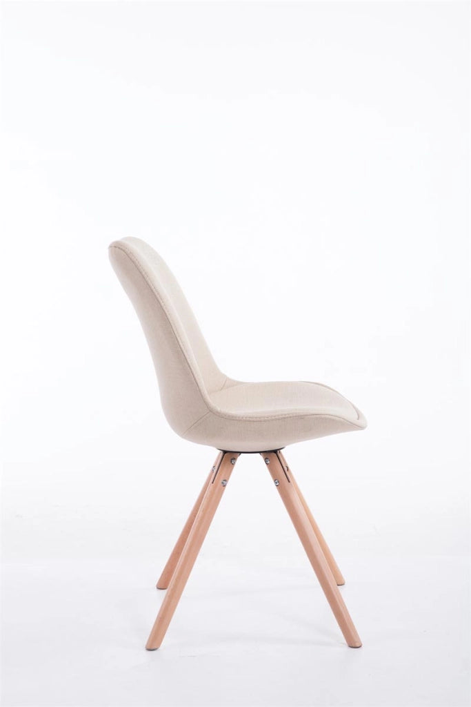 Sedia Toulouse in stoffa gambe tonde crema,natura