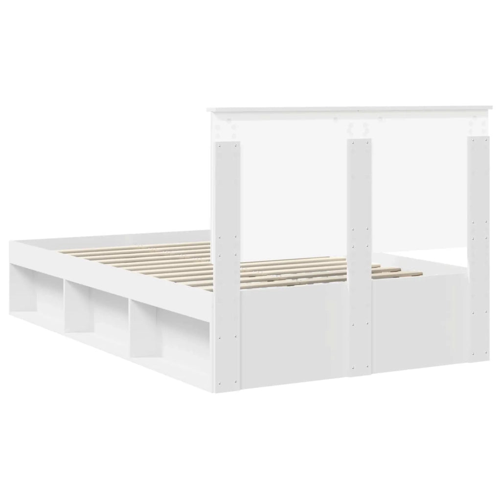 Struttura del letto Bianco 135 x 190 cm Pino massello 3409363