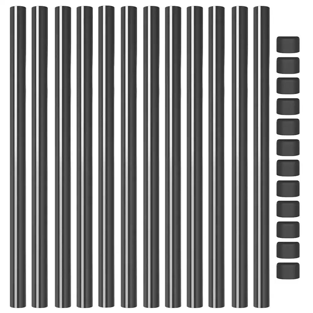 vidaXL Pali per Recinzione 12 pcs Grigio 80 cm