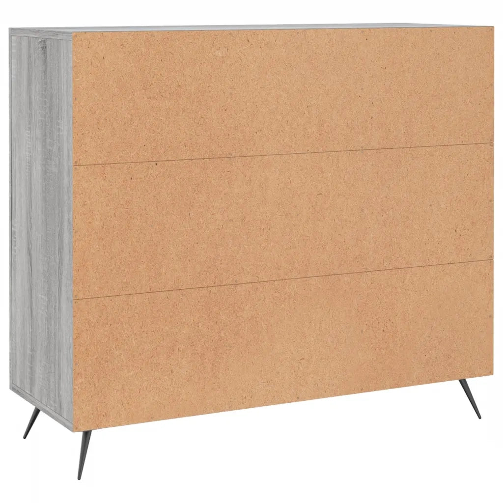 Credenza Grigio Sonoma 90x34x80 cm in Legno Multistrato 828082