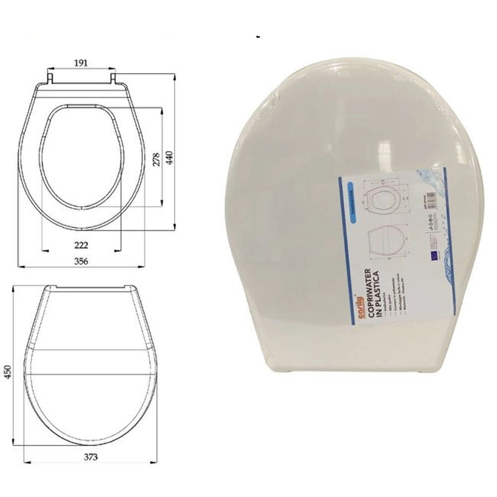 Trade Shop - Copriwater Coprivaso Sedile Wc In Plastica Tavoletta Da Bagno Viola Bianco 87640 -
