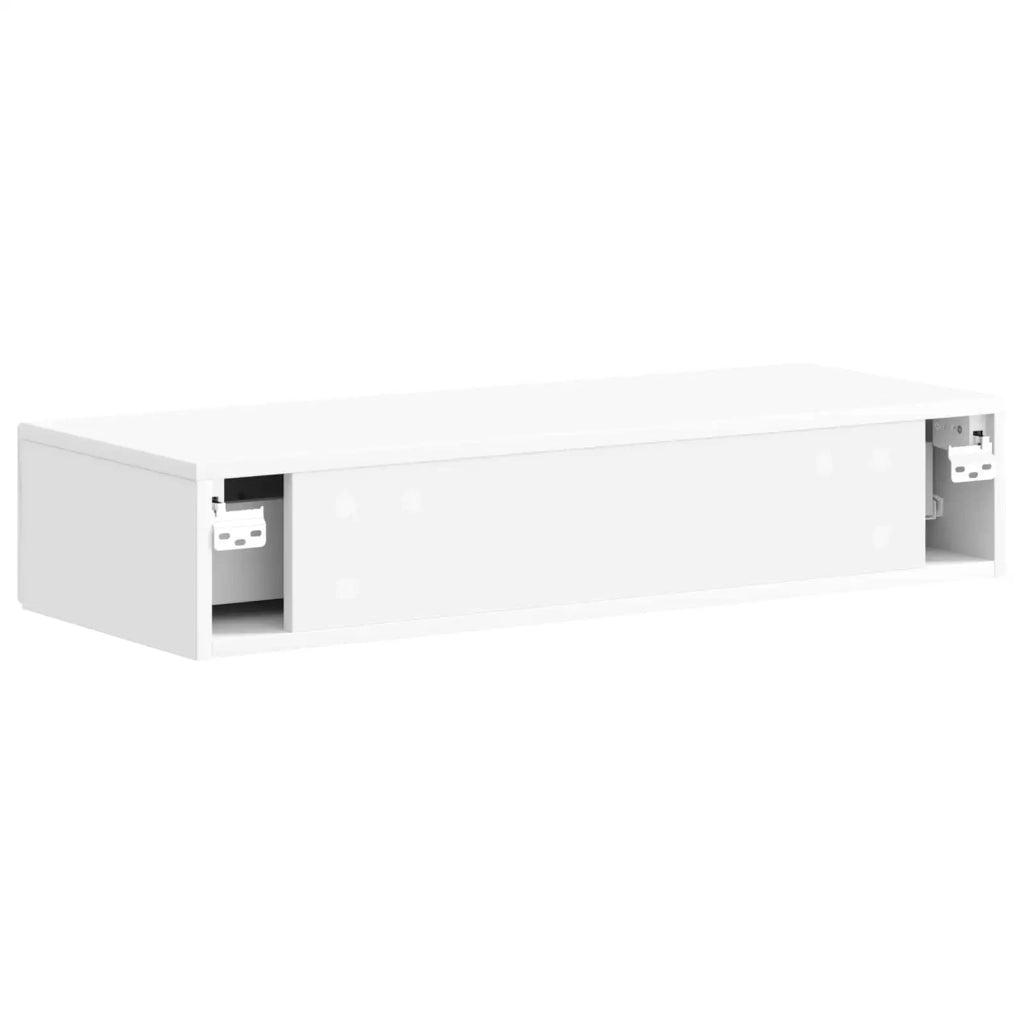 Tavolino da Parete Laterale Bianco Lucido 87,5 x 34,5 x 17 cm 897989