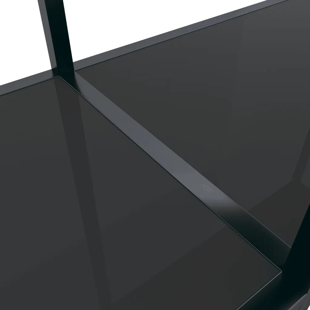 Tavolo Consolle Nero 200x35x75,5 cm in Vetro Temperato cod mxl 55820