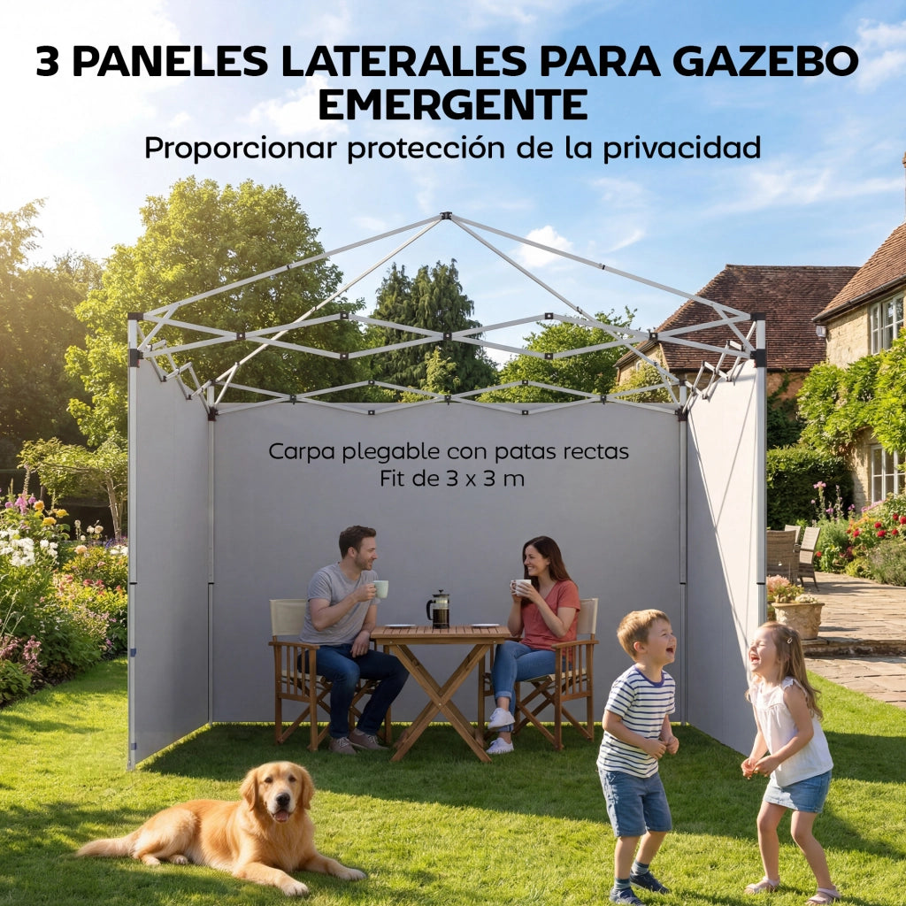 Pareti Laterali per Tenda 3x3 m ¨C zephmum ¨C Tessuto Oxford 300x200 cm Blu con Cerniera
