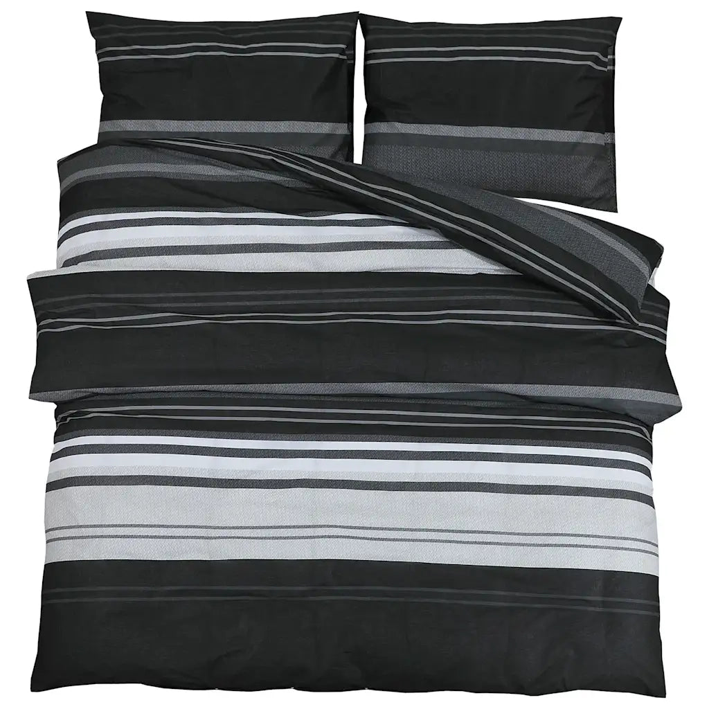 Set Copripiumino Nero e Bianco 140x200 cm in Cotone CFW6726939