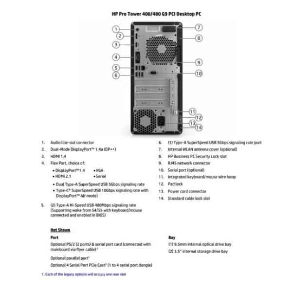 Pro tower 400 g9 i7 16 1tb w11p - D58S6AT#ABZ