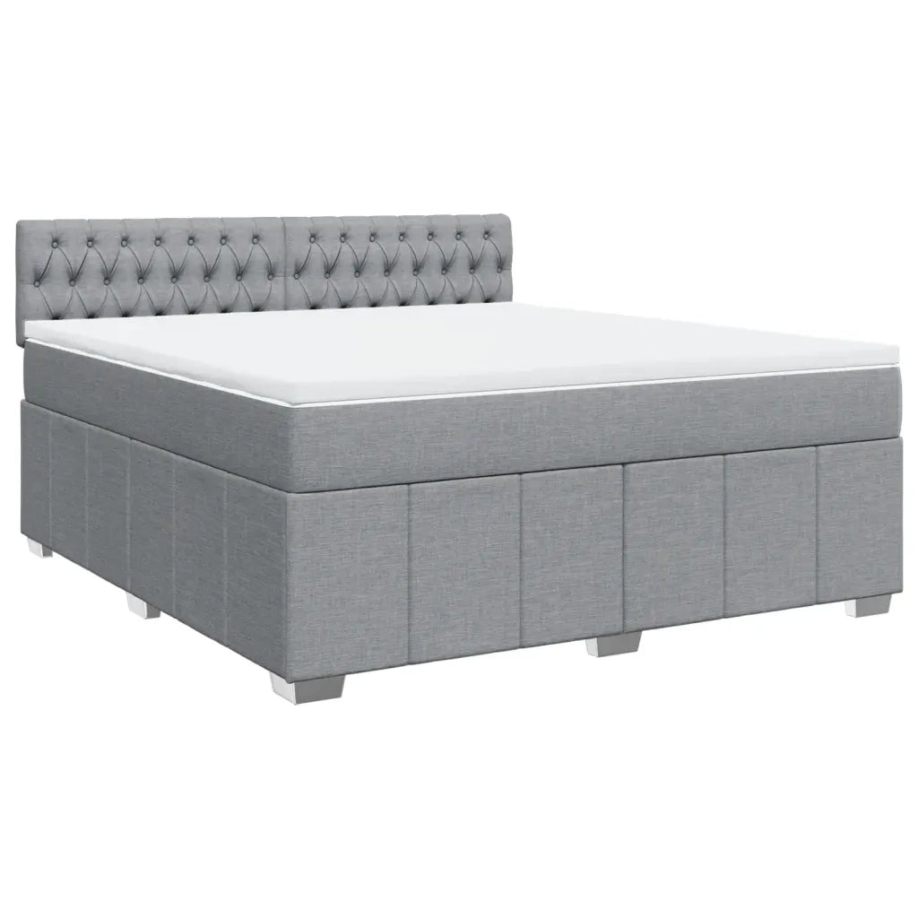 Giroletto a Molle con Materasso Grigio Chiaro180x200 cm Tessuto