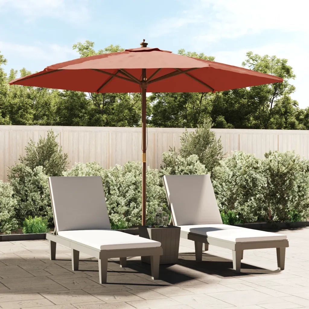 Ombrellone da Giardino con Palo in Legno Terracotta 299x240 cmcod mxl 95692