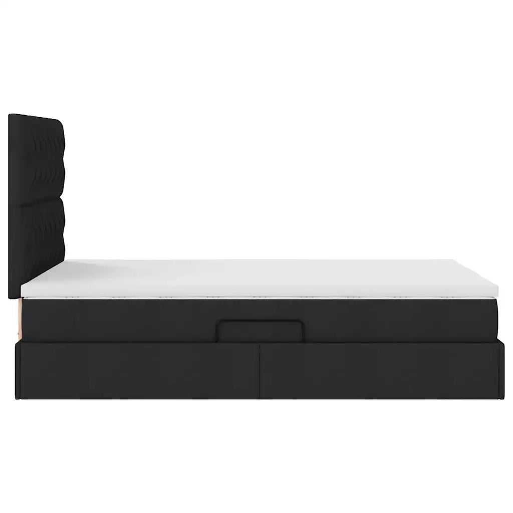 Letto con contenitore e materasso Nero 120 x 200 cm Poliestere 3371837