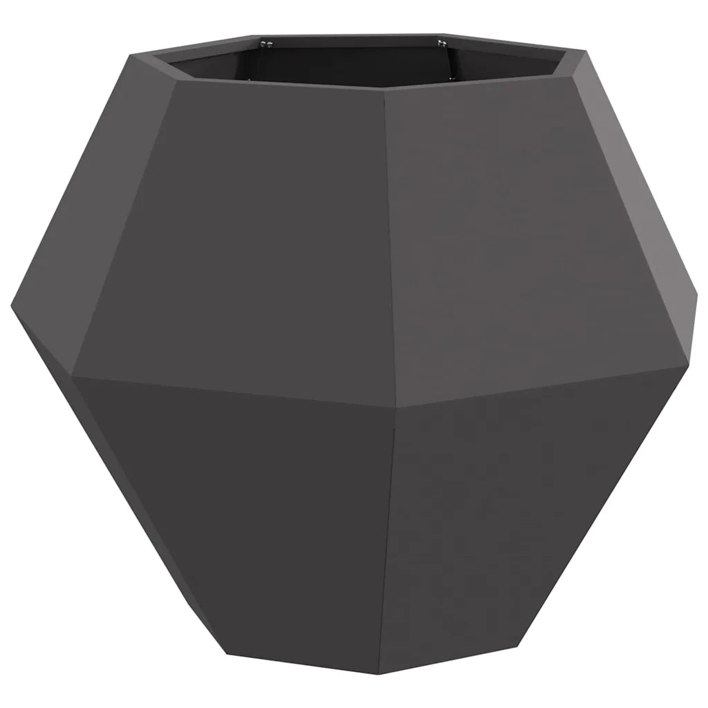 Fioriera 2 pcs Nero 75 x 75 x 60 cm Acciaio 884039