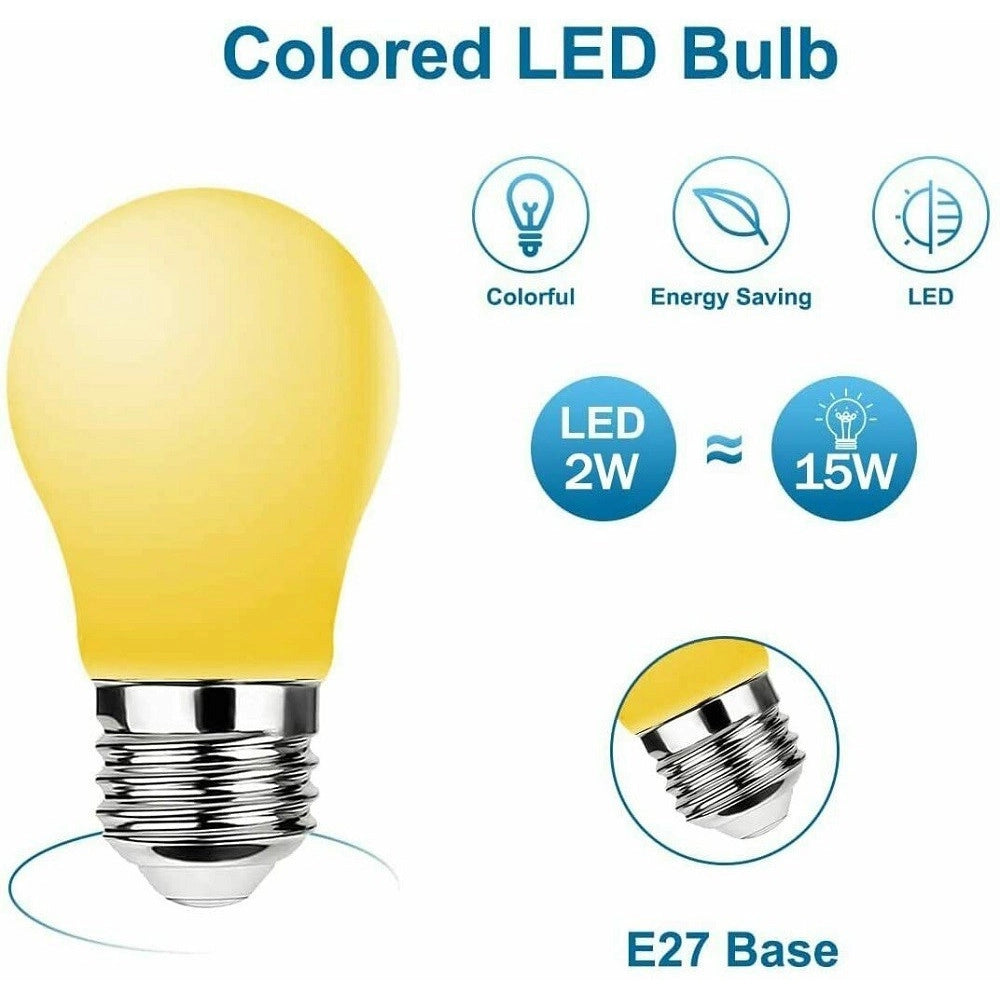 Trade Shop - Kit 10 Pezzi Lampadina Led Abs Acrilico 220 Lm Luce Calda Colorata Filamento E27 -