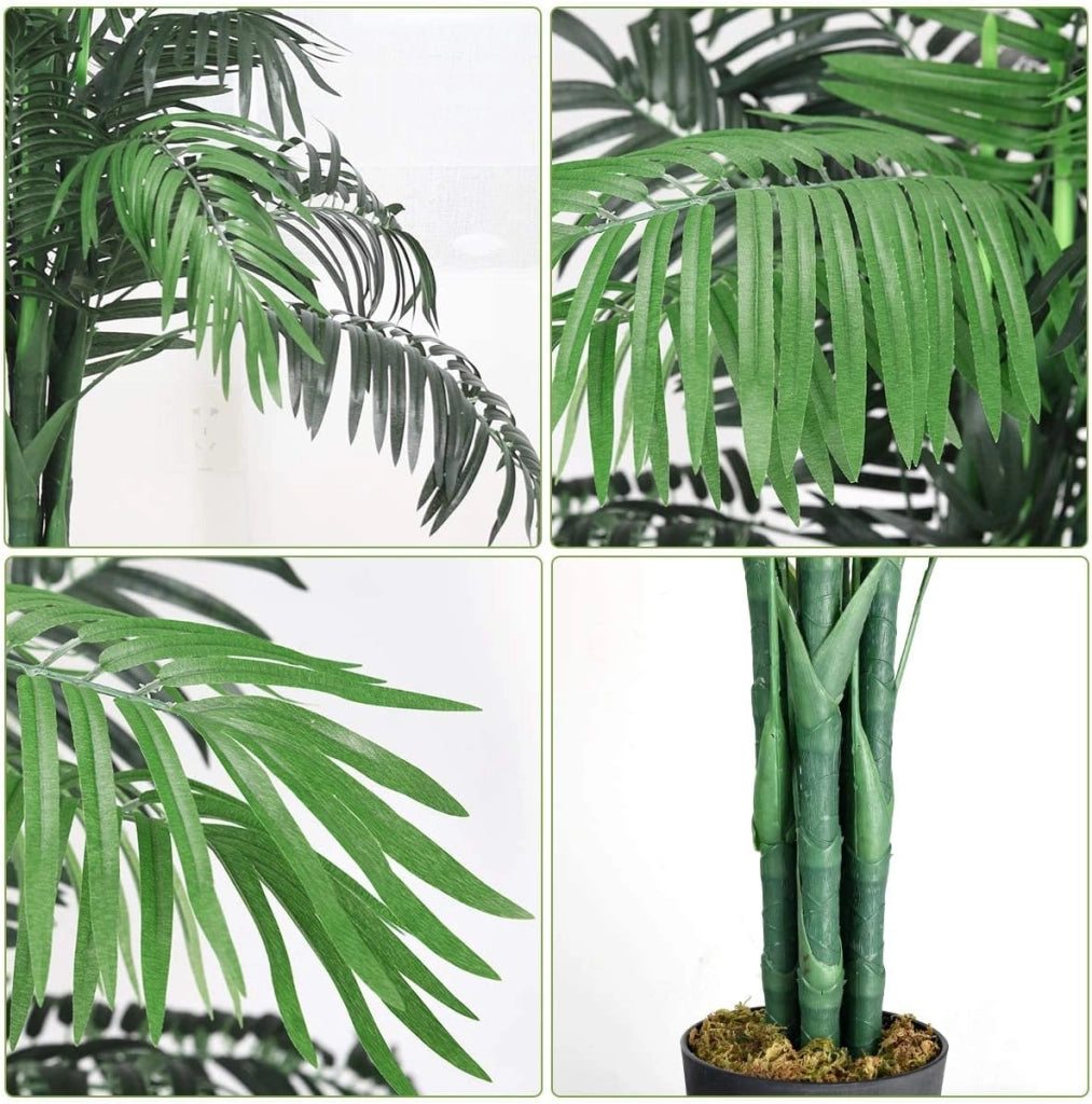 Albero artificiale, palma artificiale con vaso, palma artificiale, pianta d'appartamento in poliestere, per decorazione di interni, altezza 110 cm