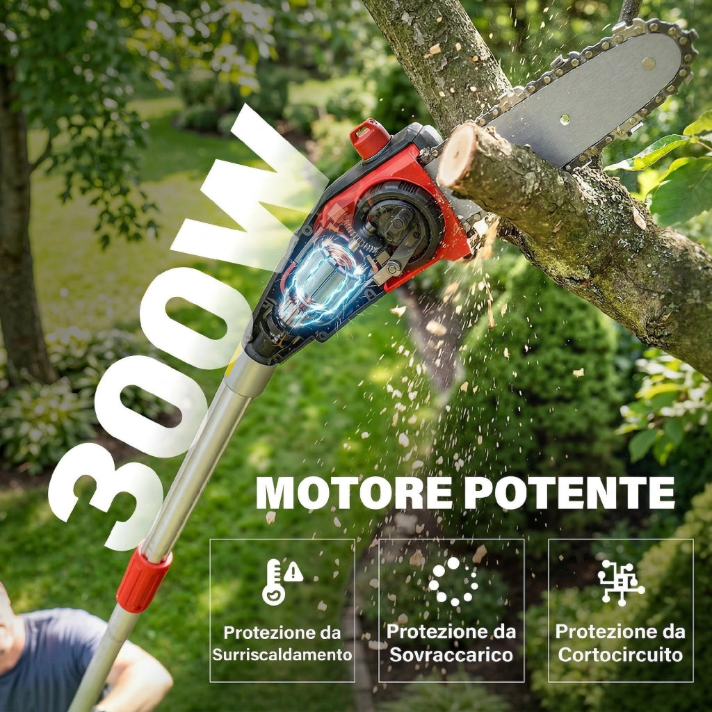 Motosega a Batteria Telescopica con Lubrificazione Automatica ¨C zephmum ¨C 1.94m-2.56m