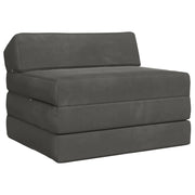 Divano Letto Pieghevole Grigio Scuro 200 x 70 x 10 cm Velluto 900025
