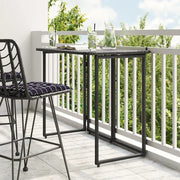Tavolo da Giardino Pieghevole Nero 90x51x75 cm in Polyrattan 4108254