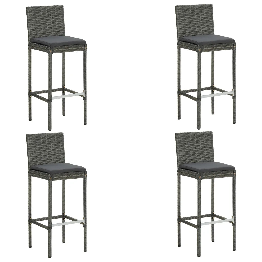 Set da Bar da Giardino 5pz con Cuscini Grigio cod mxl 40626