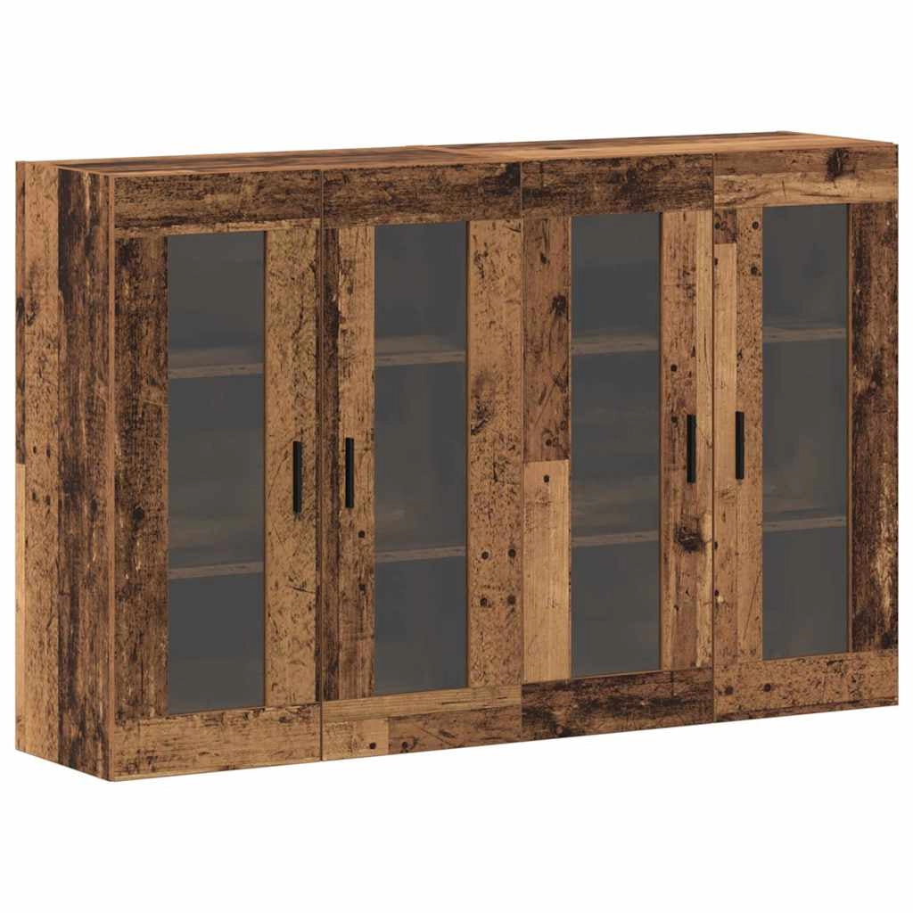 Set di 2 pensili in legno antico in stile rustico 69,5 x 34 x 90 cm legno ingegnerizzato 02_0056064