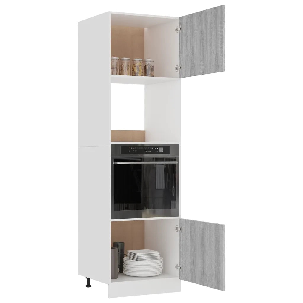 Armadio Microonde “Lyon” Grigio Sonoma 60x57x207 cm 815604