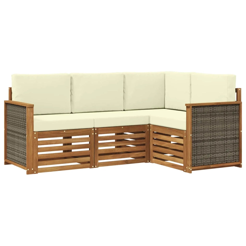 Set divani con cuscino 4 pcs Legno di Acacia Massello 3384286