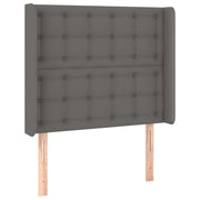 Testiera | Testata ad Orecchio Grigio 93x16x118/128 cm in Similpelle