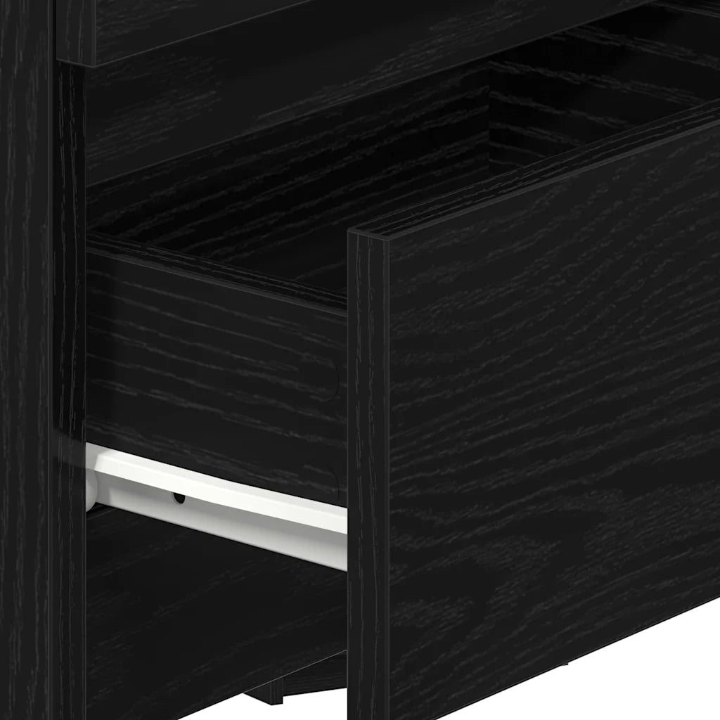 Comodini 2 pz con 2 Cassetti Neri 40x33x60 cm 858563