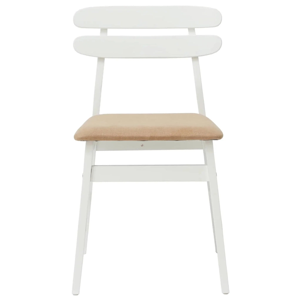 Sedia da pranzo 2 pcs Bianco e marrone Legno di gomma solido 42020517