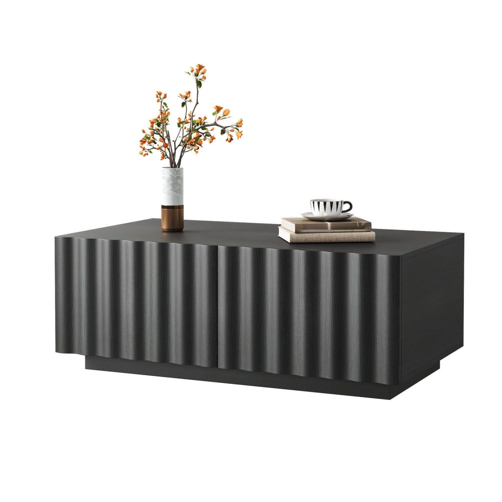 Tavolino da Caff¨¨ con Due Cassetti e Piano Ondulato ¨C MINIMAL ¨C Moderno, Soggiorno