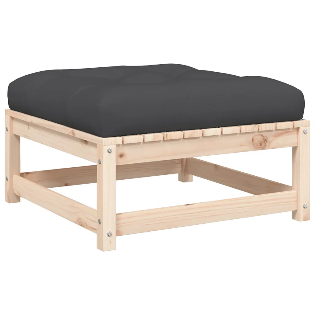 Divano da Giardino Senza Braccioli con Cuscini e Poggiapiedi-Sofa da Giardino-Divano da esterno 102311
