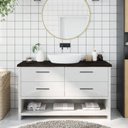 Piano Bagno Marrone Scuro 140x50x(2-4)cm Legno Trattato 3156245