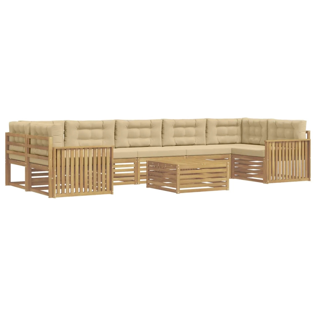 Set di divani da esterno 8 pcs Bianco e Beige 3390203