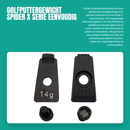 Puttergewicht 14g - Compatibile con Spider X-serie - Alta qualità - Facile da installare - 1 coppia di pesi - Dimensioni 5,9"x7,84"x3,15 - Peso per il golf