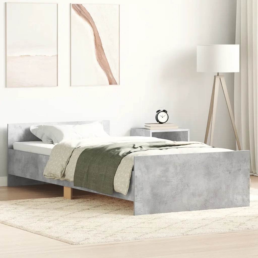 Giroletto-Struttura Letto Grigio Cemento 90x200 cm in Legno Multistrato 311556