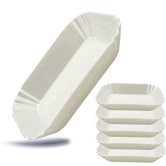 Piatti per snack, piatti per snack, piatti per patatine, piatti per snack, piatti per snack, piatti per snack, melamina, lavabile in forno a microonde, rettangolari, 19 x 13,5 cm, 6 pezzi