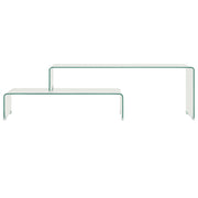 Set Tavolini Salotto 2 pz 90x30x20/110x30x40cm Vetro Temperato 284728